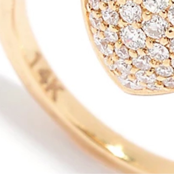 Sonia Bitton Galerie 14K Y/Gold pave Diamond dimensional carved hart charm ring - Picture 13 of 17